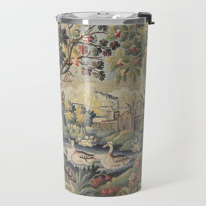 Antique Aubusson French Verdure Tapestry Travel Mug Gallery Image 2