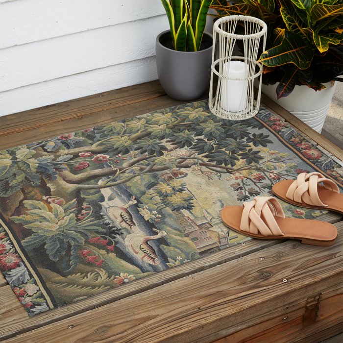 Antique Aubusson French Verdure Tapestry Outdoor Rug Gallery Image 2