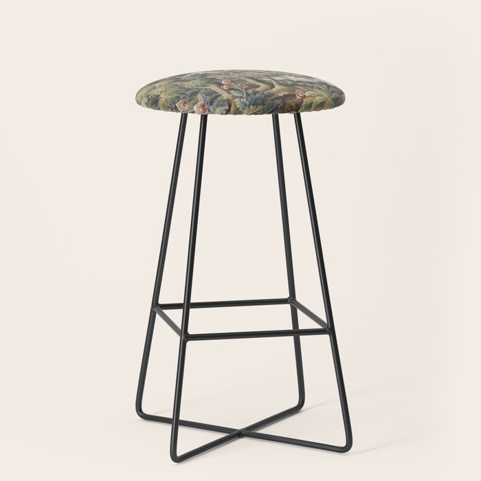 Antique Aubusson French Verdure Tapestry Stool Gallery Image 1