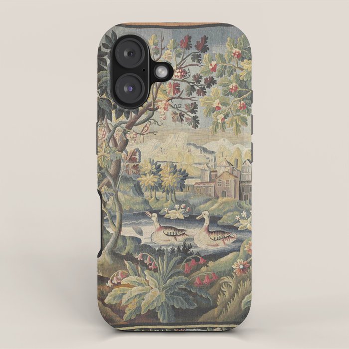 Antique Aubusson French Verdure Tapestry iPhone Case Gallery Image 1