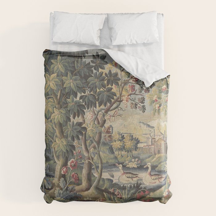 Antique Aubusson French Verdure Tapestry Duvet Cover Gallery Image 6
