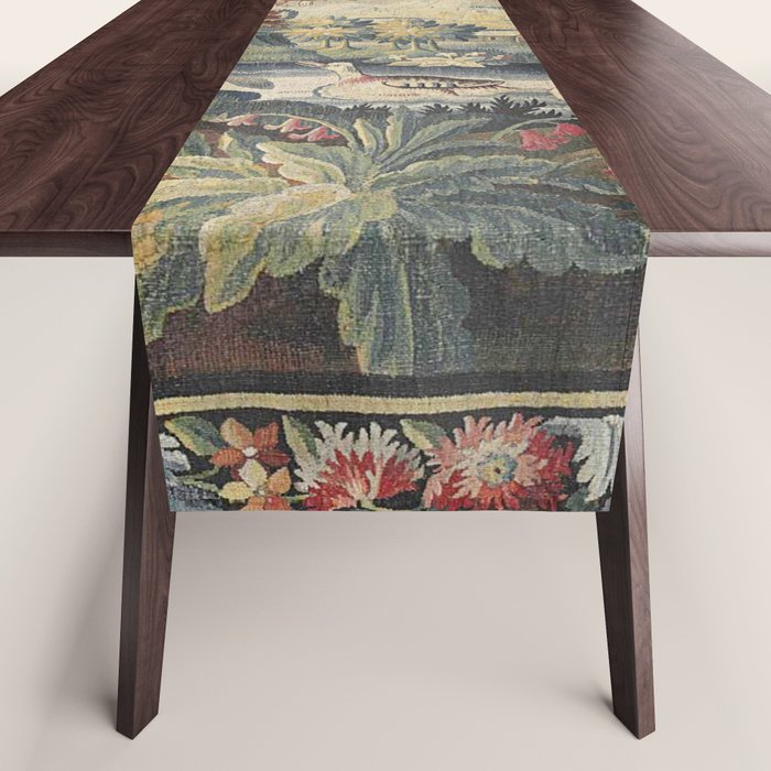Antique Aubusson French Verdure Tapestry Table Runner Gallery Image 1