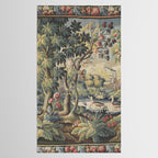 Antique Aubusson French Verdure Tapestry Tablecloth Gallery Image 2