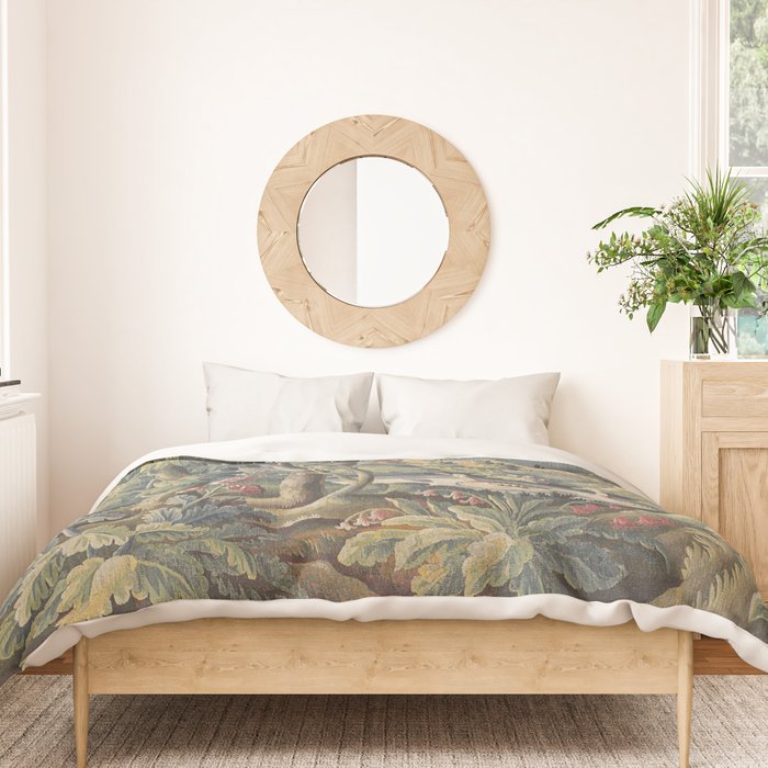 Antique Aubusson French Verdure Tapestry Duvet Cover Gallery Image 3