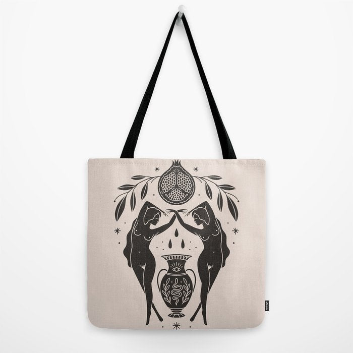 Persephone - Black Tote Bag Gallery Image 2