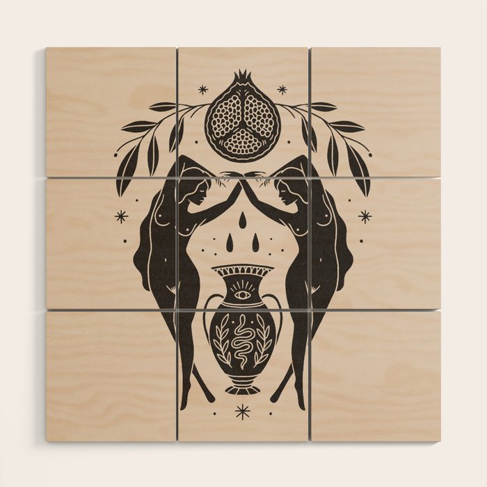 Persephone - Black Wood Wall Art Gallery Image 1
