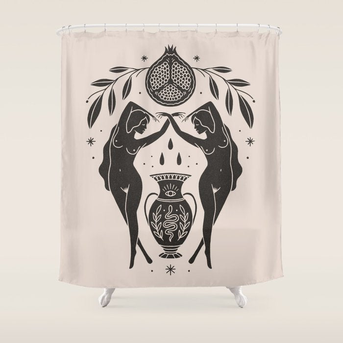 Persephone - Black Shower Curtain Gallery Image 1