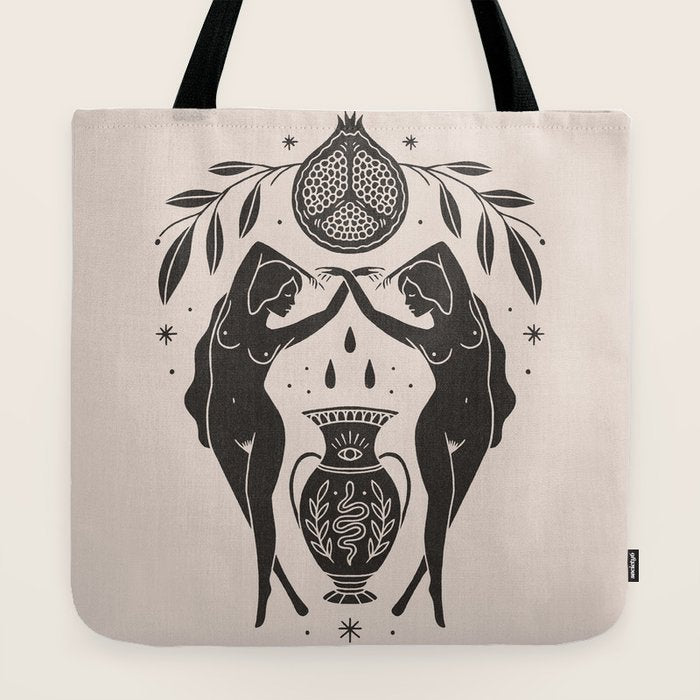Persephone - Black Tote Bag Gallery Image 2