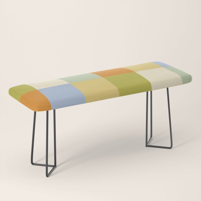 Bold Retro Checks Pattern - Large XXXVI Bench Gallery Image 1
