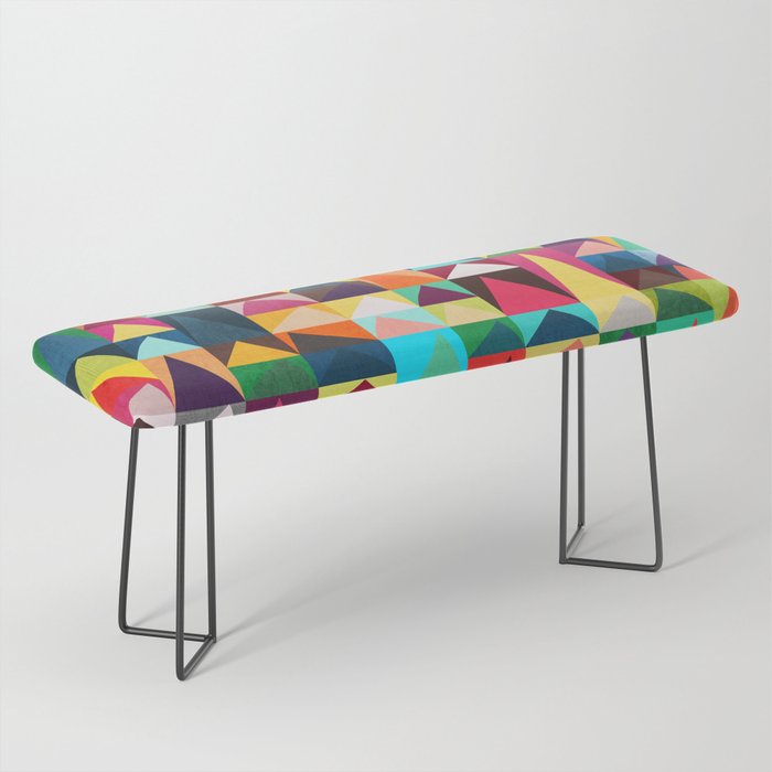Abstract Geometric Mountains Bench Gallery Image 1
