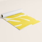 Mellow Yellow Monstera Leaves White Background #decor #society6 #buyart Yoga Mat Gallery Image 2