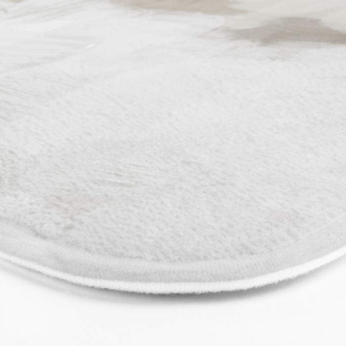 Sands of Time III - Neutral White Beige Gray Sandy Beach Ocean Gray Cloud Abstract Nature Painting Bath Mat Gallery Image 3
