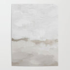 Sands of Time III - Neutral White Beige Gray Sandy Beach Ocean Gray Cloud Abstract Nature Painting Poster Gallery Image 4