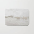 Sands of Time III - Neutral White Beige Gray Sandy Beach Ocean Gray Cloud Abstract Nature Painting Bath Mat Gallery Image 1