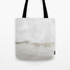 Sands of Time III - Neutral White Beige Gray Sandy Beach Ocean Gray Cloud Abstract Nature Painting Tote Bag Gallery Image 1