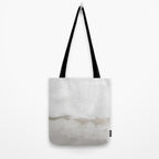 Sands of Time III - Neutral White Beige Gray Sandy Beach Ocean Gray Cloud Abstract Nature Painting Tote Bag Gallery Image 2