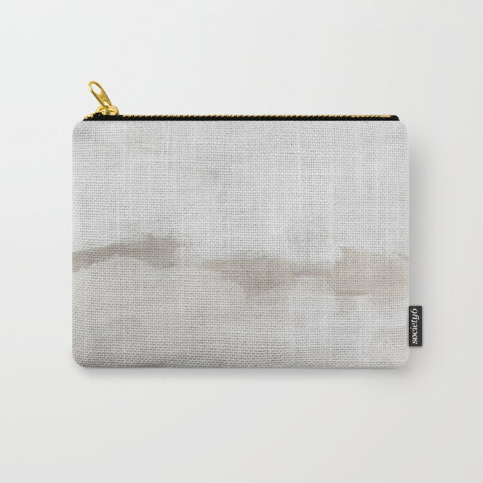 Sands of Time III - Neutral White Beige Gray Sandy Beach Ocean Gray Cloud Abstract Nature Painting Carry All Pouch Gallery Image 1