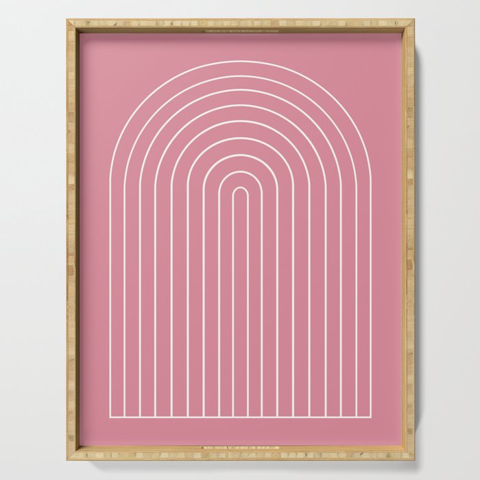 Minimal Arch XVIII 90s Pink Modern Geometric Lines Serving Tray Gallery Image 1