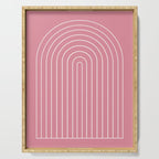 Minimal Arch XVIII 90s Pink Modern Geometric Lines Serving Tray Gallery Image 1