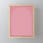 Minimal Arch XVIII 90s Pink Modern Geometric Lines Mini Art Print Gallery Image 1