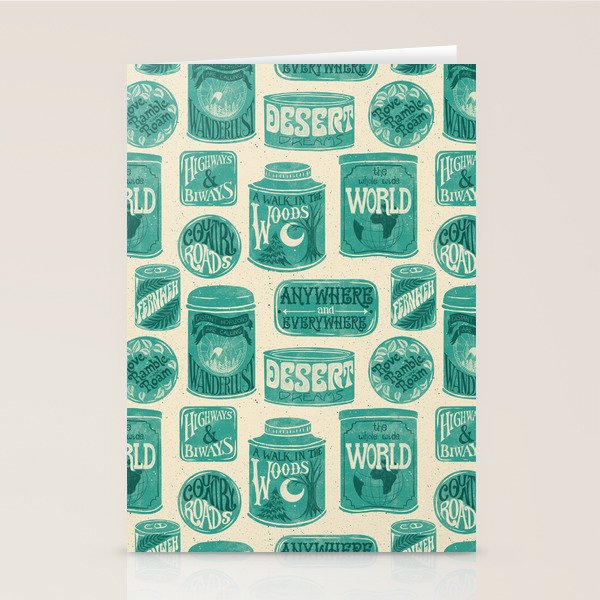 Vagabondâs Cupboard - teal and cream Stationery Card Gallery Image 2