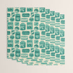 Vagabondâs Cupboard - teal and cream Wrapping Paper Gallery Image 3