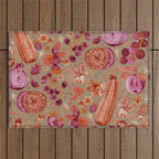 Garden Vegetables and Fresh Fruit in Mocha Mousse Outdoor Rug Gallery Image 1