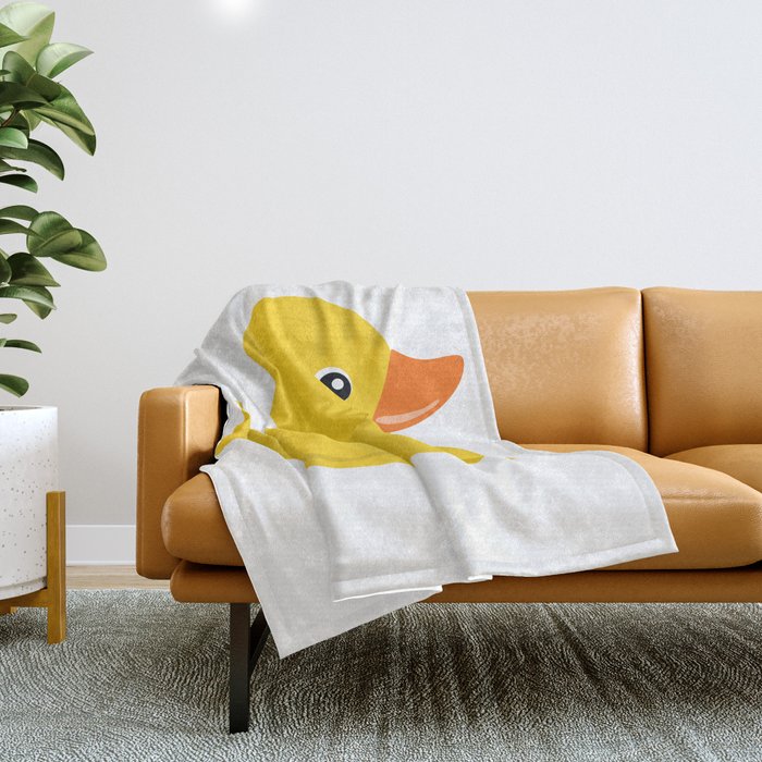Yellow rubber duck Throw Blanket Gallery Image 1