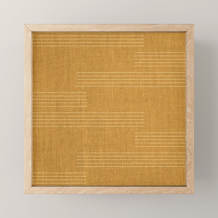 Minimal, Fine Stripe, Pattern, in Yellow Mini Art Print Gallery Image 1
