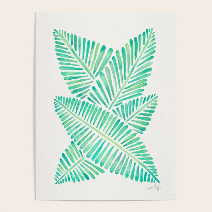 Tropical Banana Leaves - Mint Palette Poster Gallery Image 1