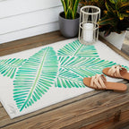 Tropical Banana Leaves - Mint Palette Outdoor Rug Gallery Image 2