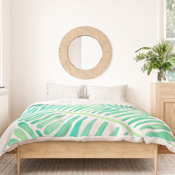 Tropical Banana Leaves - Mint Palette Duvet Cover Gallery Image 3