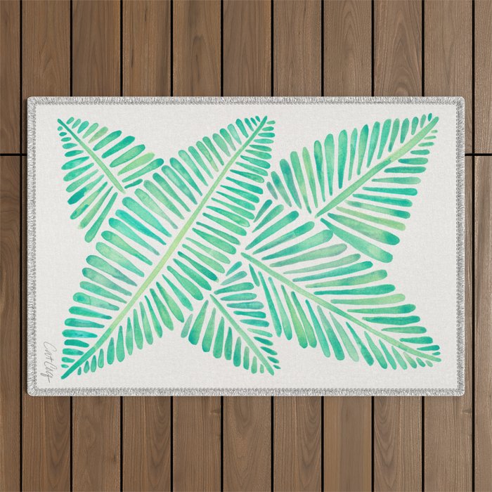 Tropical Banana Leaves - Mint Palette Outdoor Rug Gallery Image 1