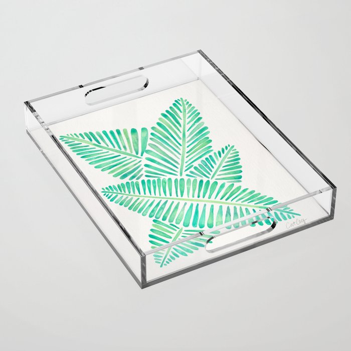 Tropical Banana Leaves - Mint Palette Acrylic Tray Gallery Image 1