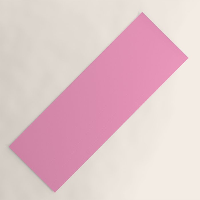 Cheerful Pink Solid Color Yoga Mat Gallery Image 1