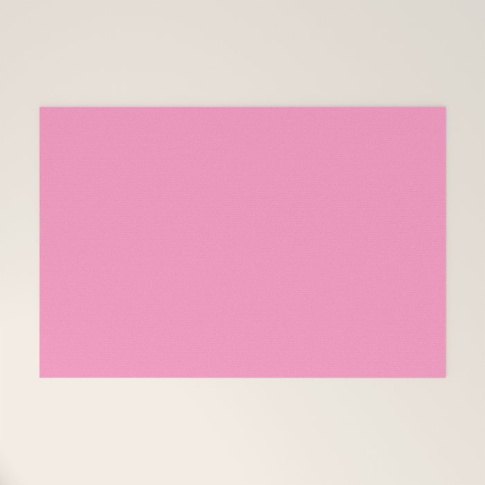 Cheerful Pink Solid Color Welcome Mat Gallery Image 1