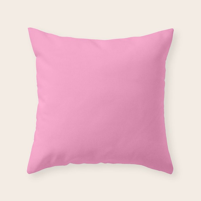 Cheerful Pink Solid Color Throw Pillow Gallery Image 6