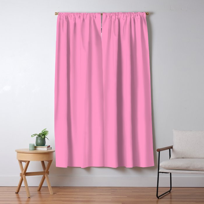 Cheerful Pink Solid Color Window Curtain Gallery Image 1