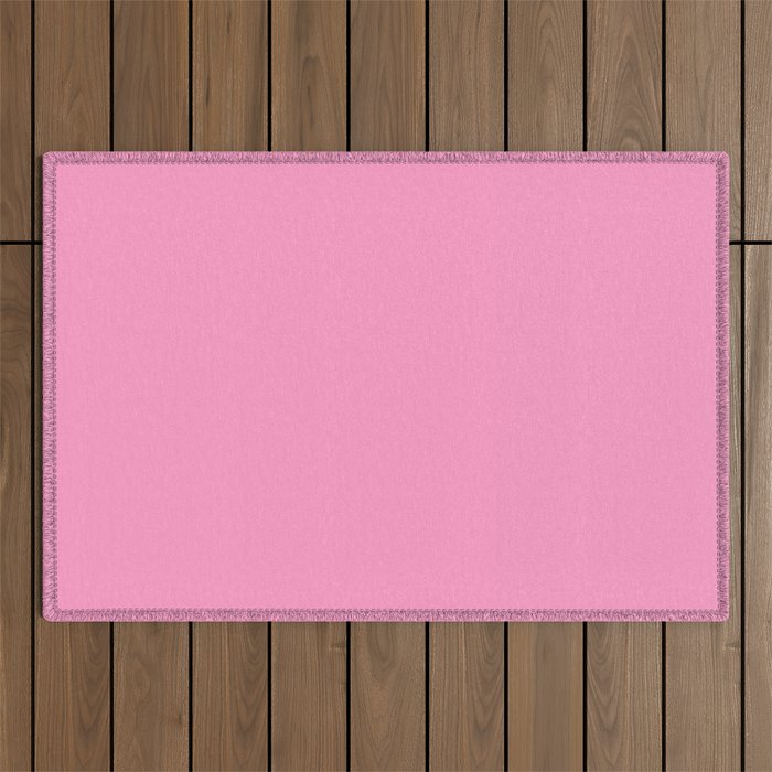Cheerful Pink Solid Color Outdoor Rug Gallery Image 1