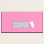 Cheerful Pink Solid Color Desk Mat Gallery Image 1