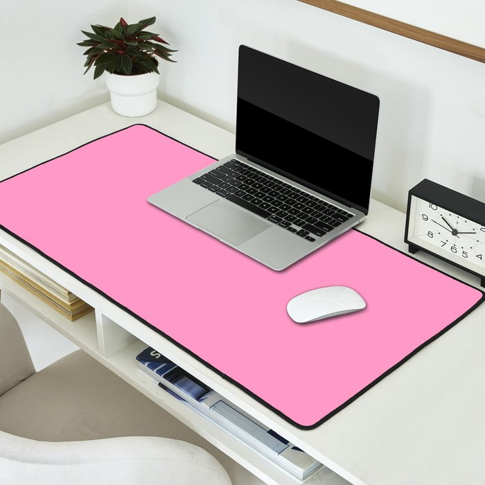 Cheerful Pink Solid Color Desk Mat Gallery Image 2