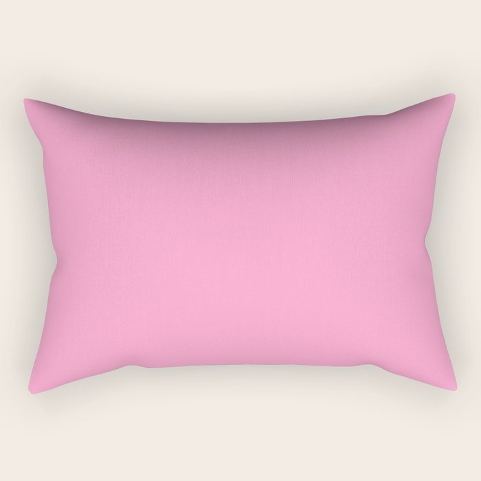 Cheerful Pink Solid Color Rectangular Pillow Gallery Image 1