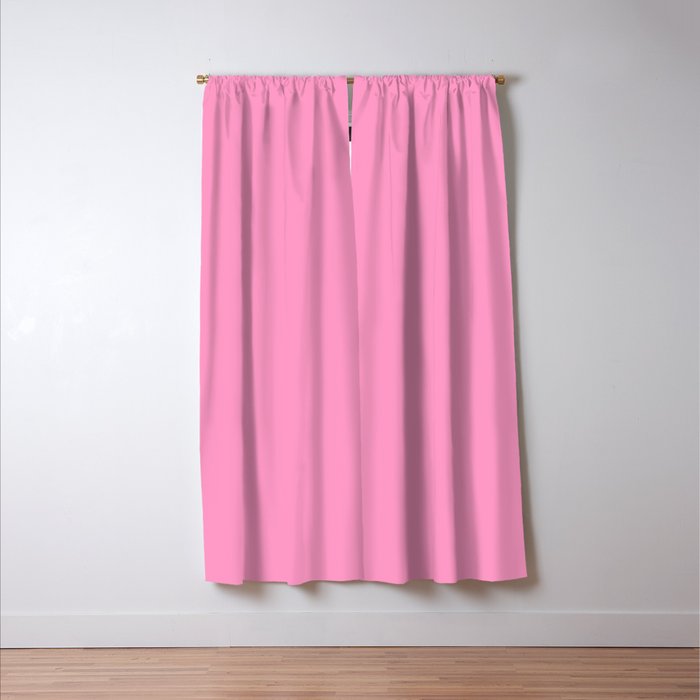 Cheerful Pink Solid Color Window Curtain Gallery Image 3