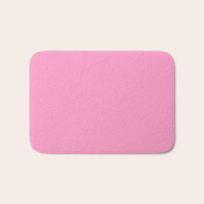 Cheerful Pink Solid Color Bath Mat Gallery Image 1