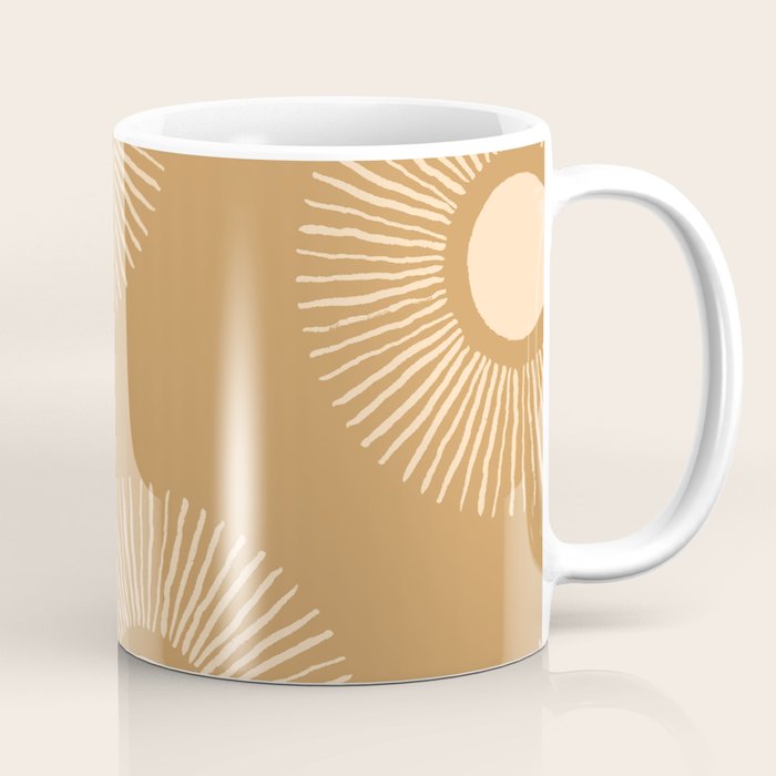 Sun Pattern - Amber Gold Coffee Mug Gallery Image 1