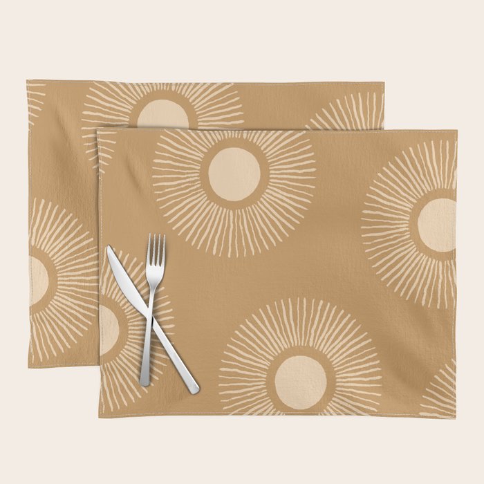 Sun Pattern - Amber Gold Placemat Gallery Image 1