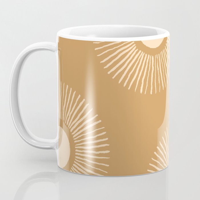 Sun Pattern - Amber Gold Coffee Mug Gallery Image 3