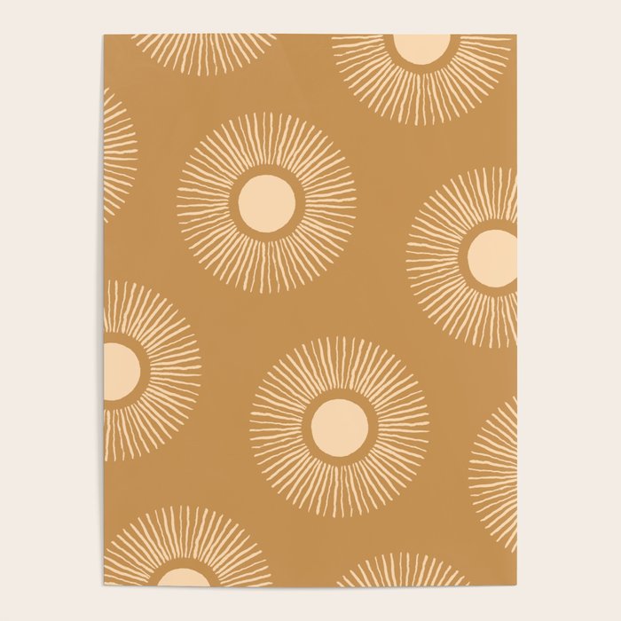 Sun Pattern - Amber Gold Poster Gallery Image 4