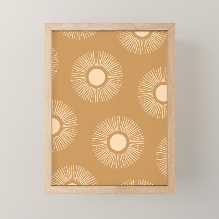 Sun Pattern - Amber Gold Mini Art Print Gallery Image 1
