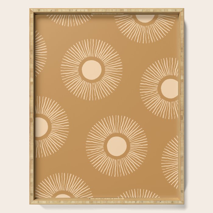 Sun Pattern - Amber Gold Serving Tray Gallery Image 1
